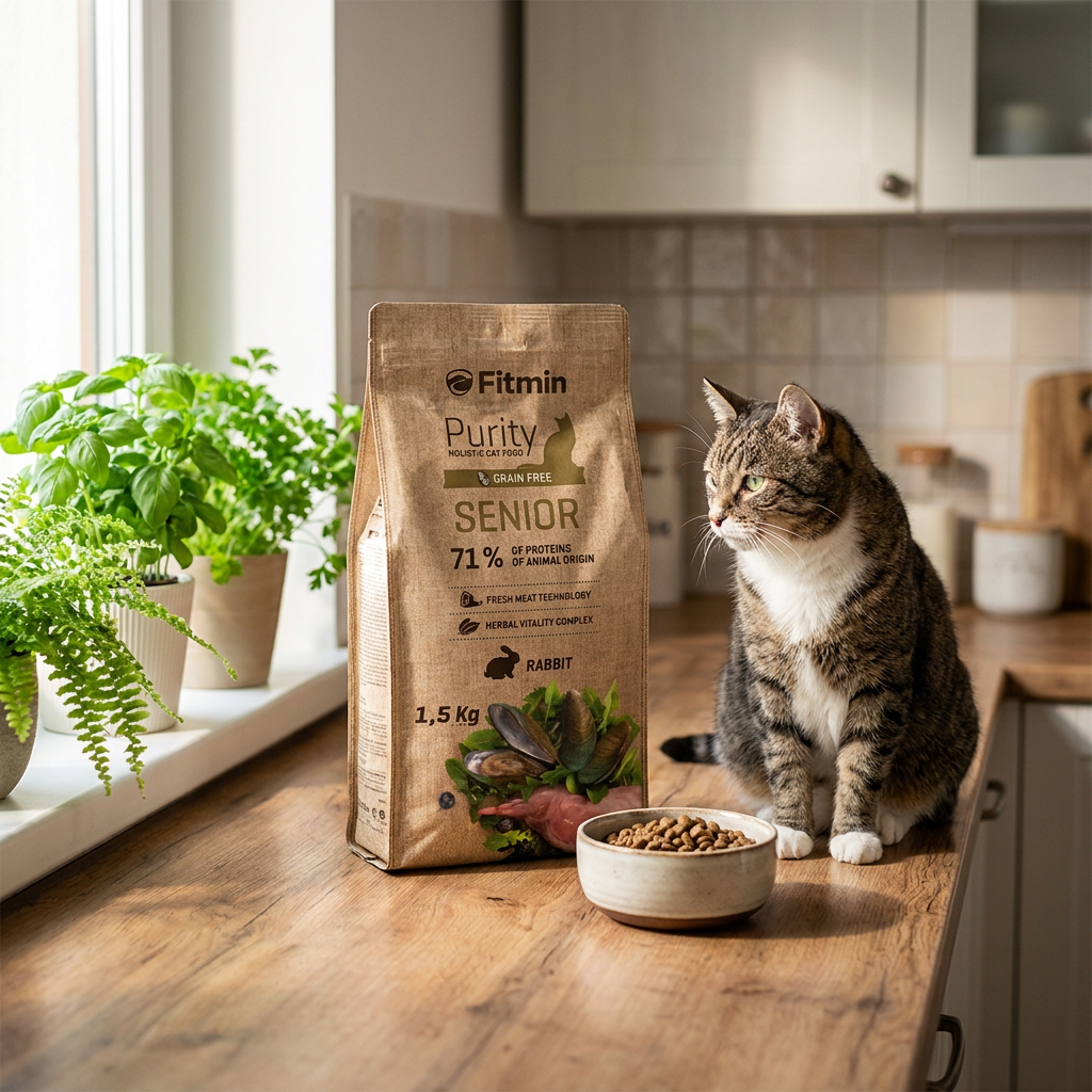 Fitmin Purity Senior sucha karma dla kota seniora 1,5 kg bezzbożowa – królik