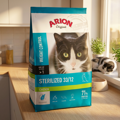 Arion sucha karma dla kota sterylizowanego 7,5 kg – bezzbożowa, dorosłe koty, kurczak