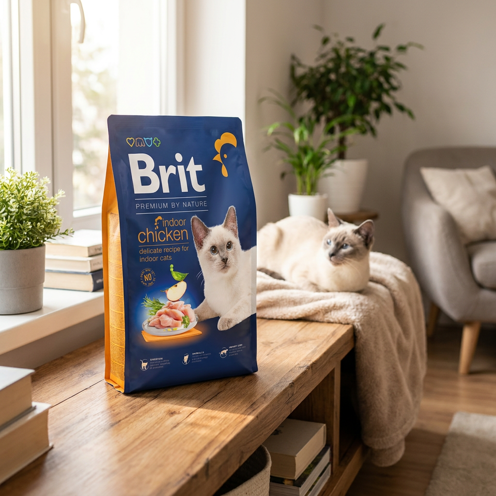 Brit Premium by Nature Indoor sucha karma dla kotów niewychodzących 8 kg – kurczak