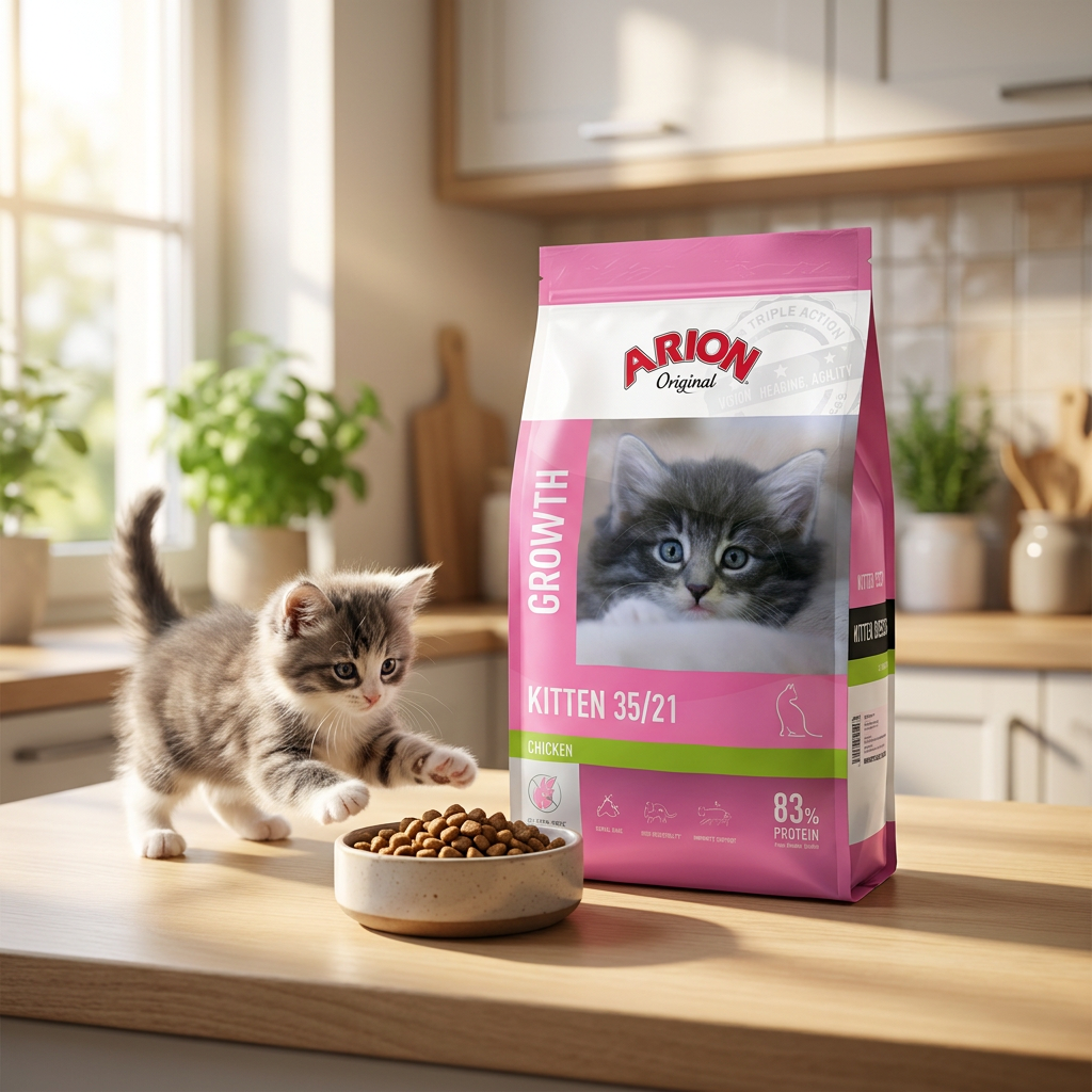 Arion Original Kitten sucha karma dla kociąt 2 kg z kurczakiem – bez zbóż, z prebiotykiem
