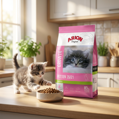 Arion Original Kitten sucha karma dla kociąt 2 kg z kurczakiem – bez zbóż, z prebiotykiem