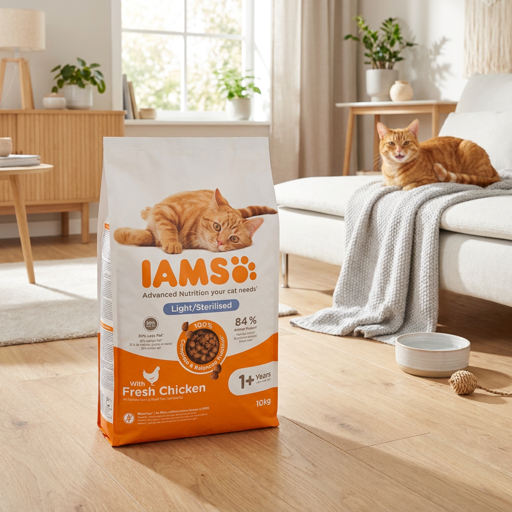 Iams sucha karma dla kota sterylizowanego Adult z kurczakiem 10 kg – dla dorosłych kotów