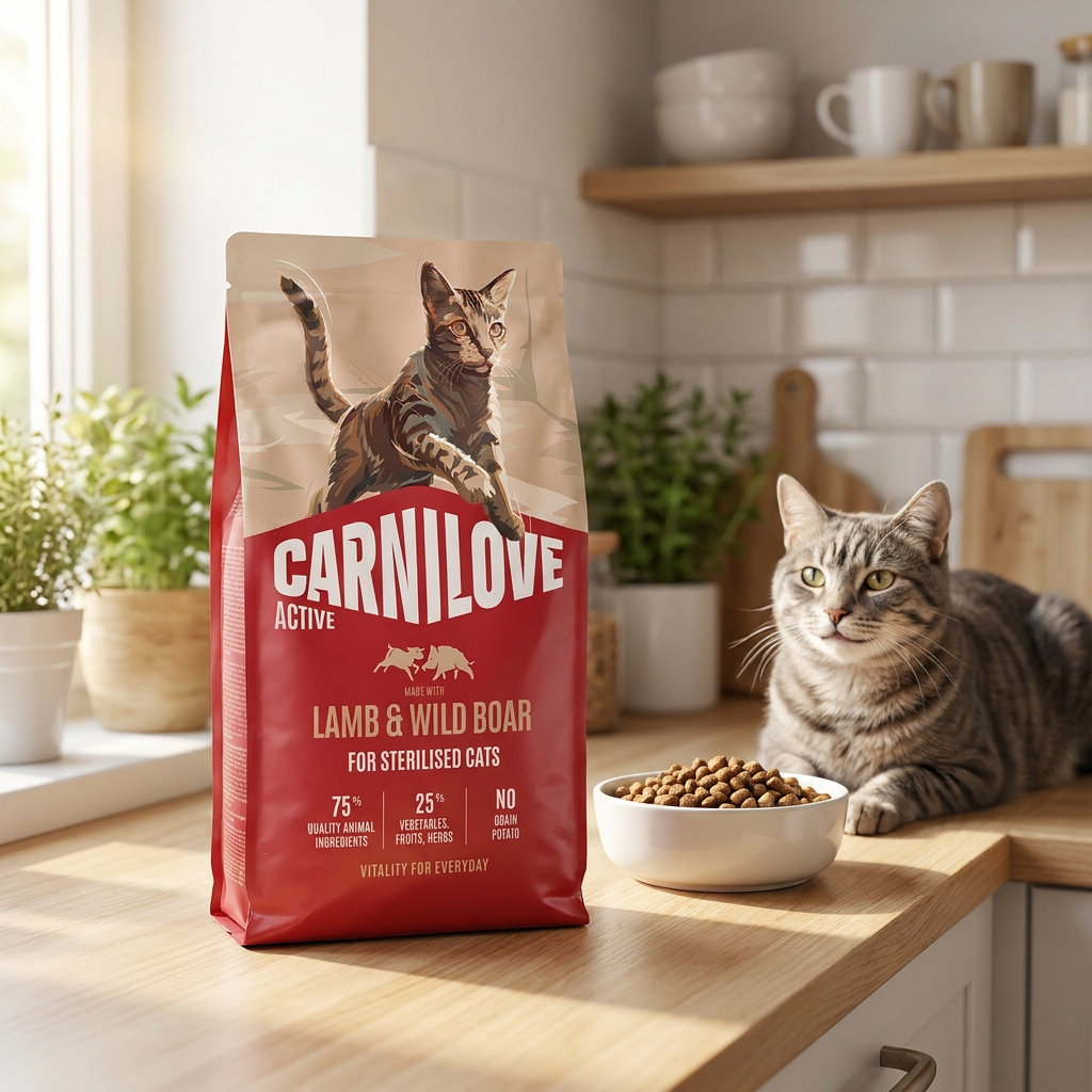 Carnilove Active sucha karma dla kotów sterylizowanych 6 kg – bezzbożowa, jagnięcina i dzik