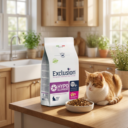 EXCLUSION Hypoallergenic sucha karma dla kota wieprzowina z ziemniakami 1,5 kg – bezzbożowa
