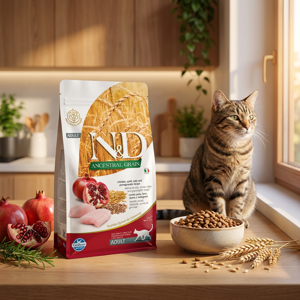 Farmina N&D Ancestral Grain sucha karma dla kota z kurczakiem i granatem 1,5 kg – adult