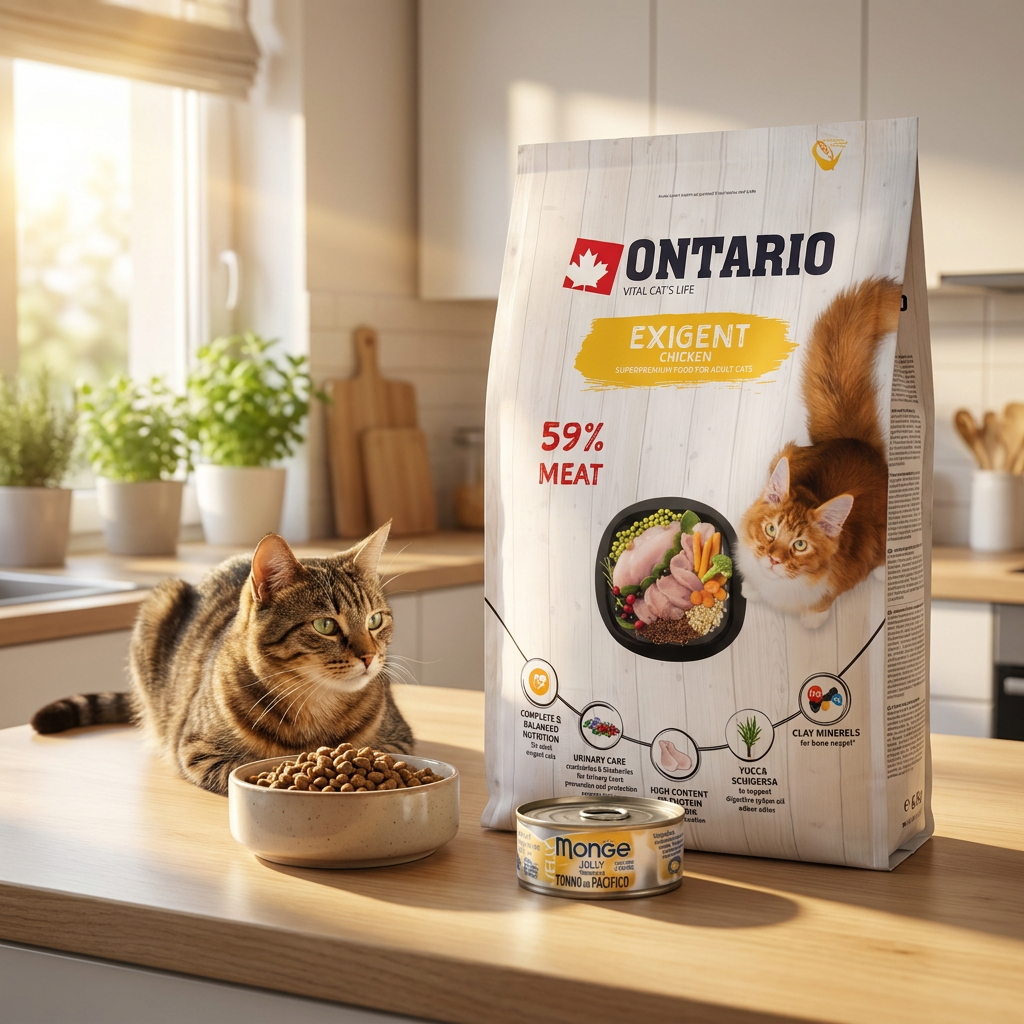 Ontario Cat Exigent sucha karma dla wybrednych kotów 6,5 kg z kurczakiem – dorosłe koty