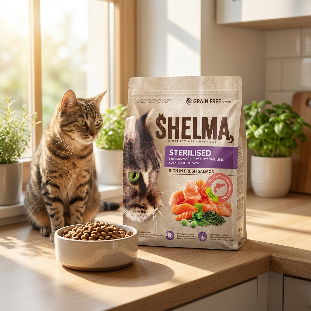 Shelma sucha karma dla kota sterylizowanego bezzbożowa 1,4 kg – łosoś