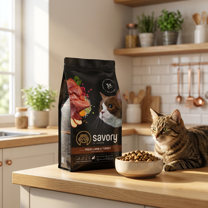 Savory karma sucha dla kota sensitive 2 kg – bezzbożowa, jagnięcina i indyk, dla dorosłych