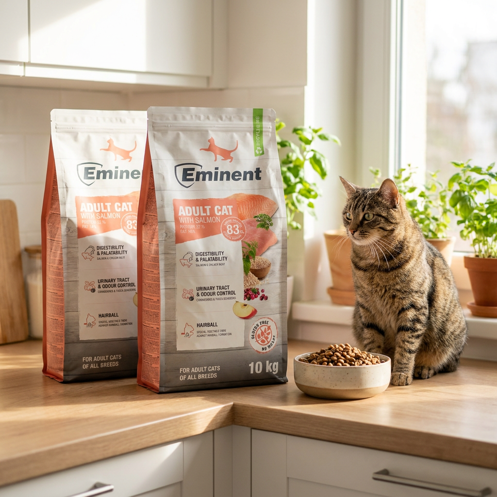 Eminent sucha karma dla dorosłego kota z łososiem, bezglutenowa 32/14 – 2 szt. po 10 kg