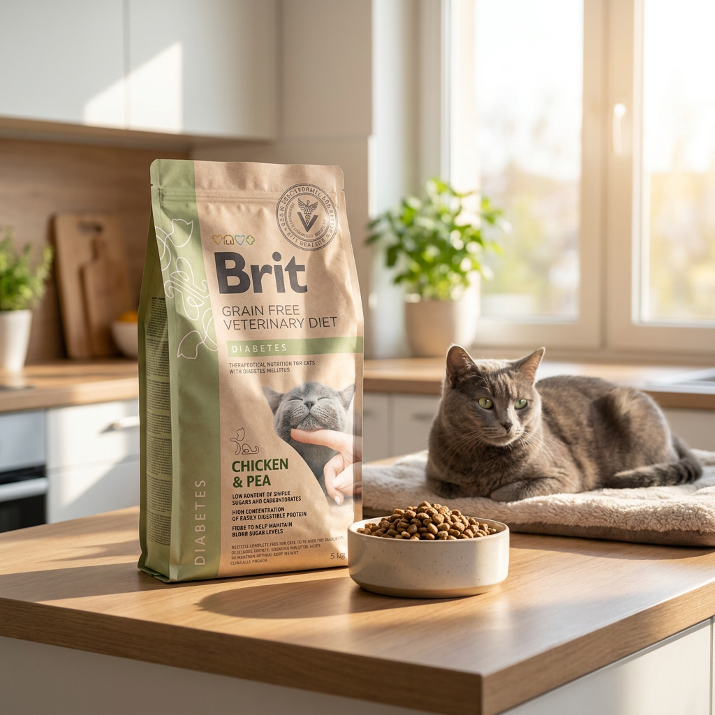 Brit Veterinary Diets karma dla kota z cukrzycą 5 kg – bezzbożowa sucha karma, kurczak
