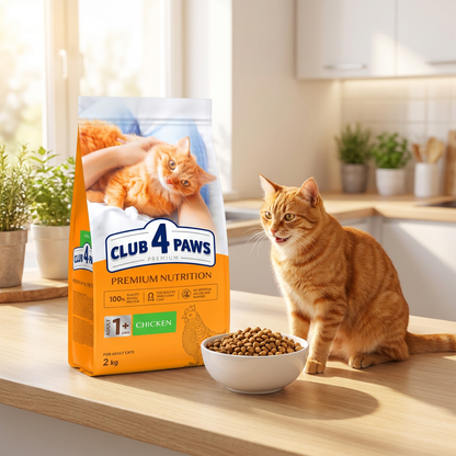 Club 4 Paws Premium sucha karma dla kotów dorosłych z kurczakiem 2 kg – pełnoporcjowa