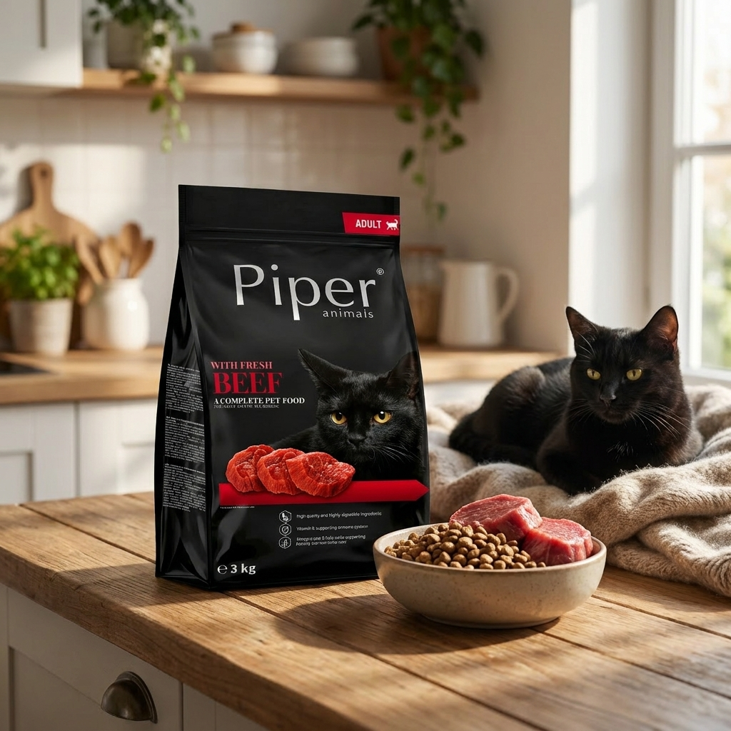 Piper Animals sucha karma dla kota bezzbożowa 3 kg dla dorosłych kotów – wołowina