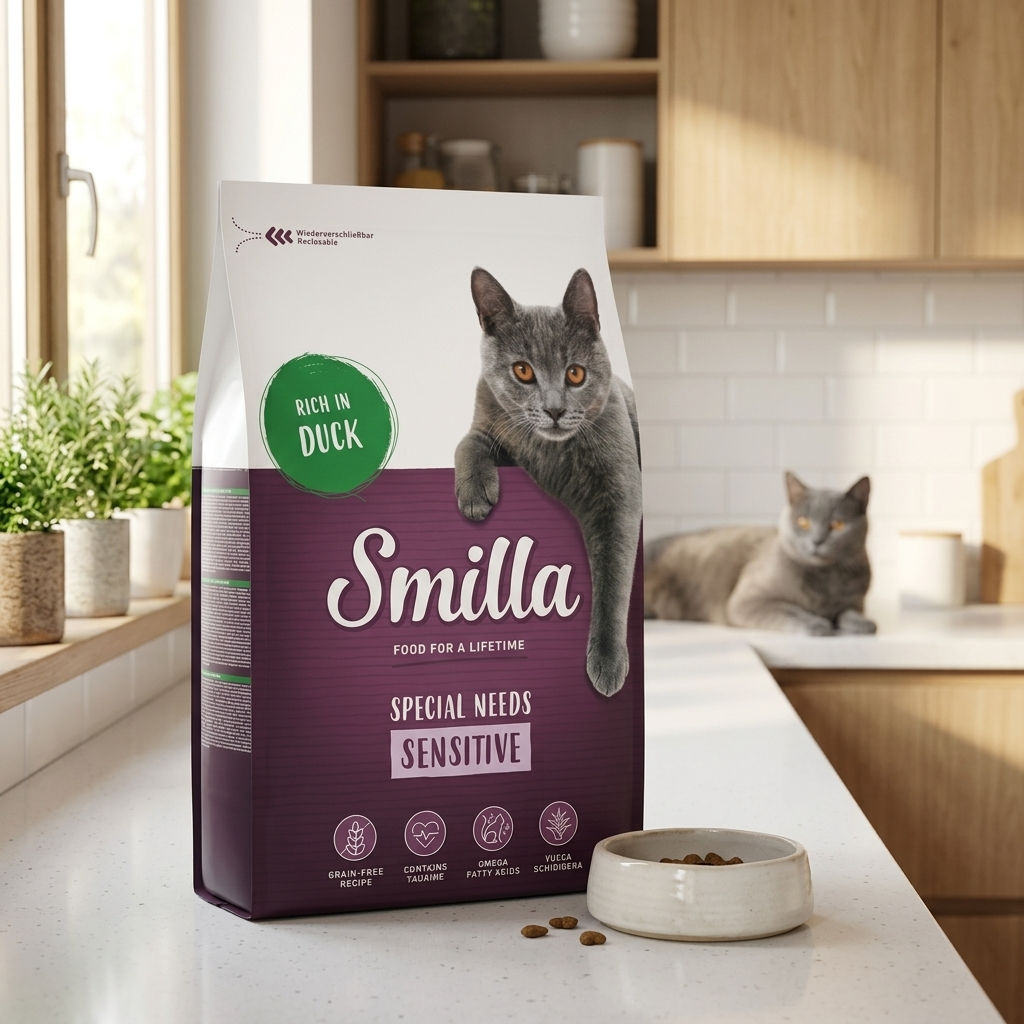 Smilla Adult Sensitive sucha karma dla kota bezzbożowa 10 kg – z kaczką, dla wrażliwych