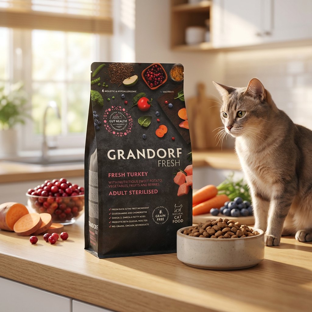 Grandorf Fresh sucha karma dla kota sterylizowanego 400 g – bezzbożowa, indyk z batatami