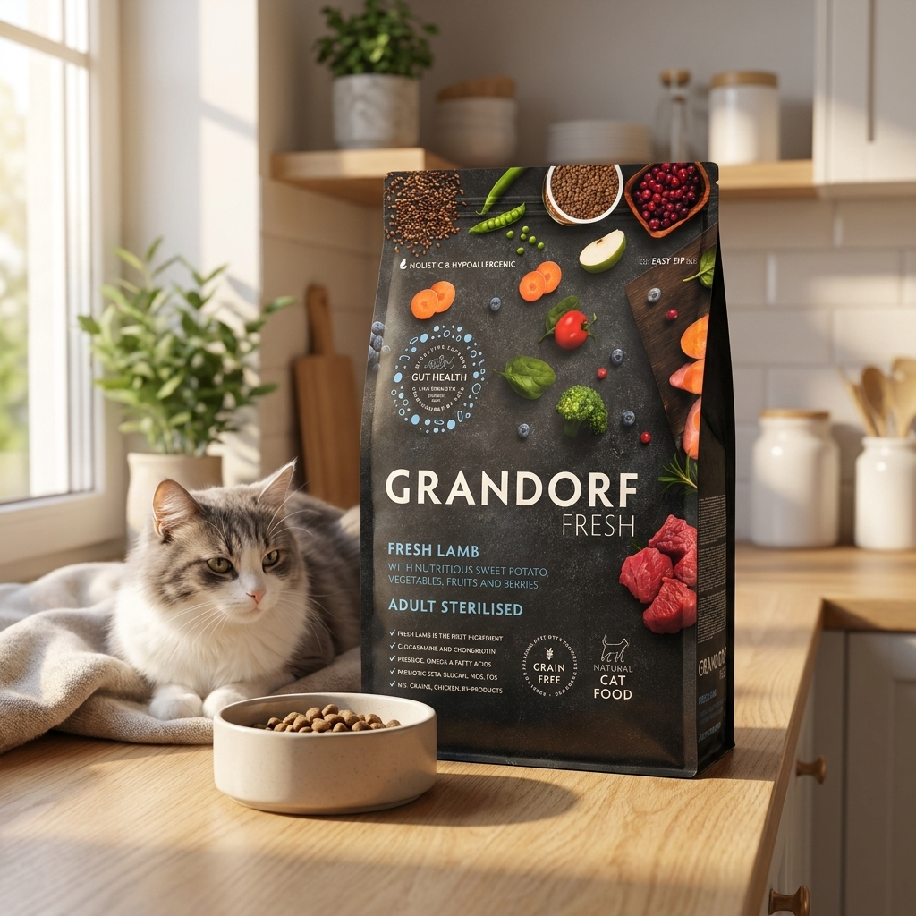 Grandorf Fresh Lamb sucha karma dla kota sterylizowanego 2 kg – bezzbożowa, jagnięcina