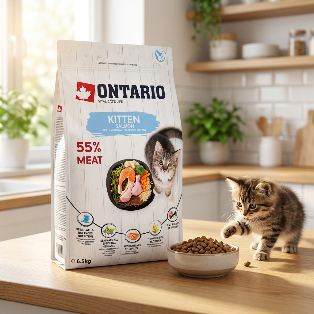 Ontario Kitten sucha karma dla kociąt z łososiem 6,5 kg – dla kociąt i kotek w ciąży