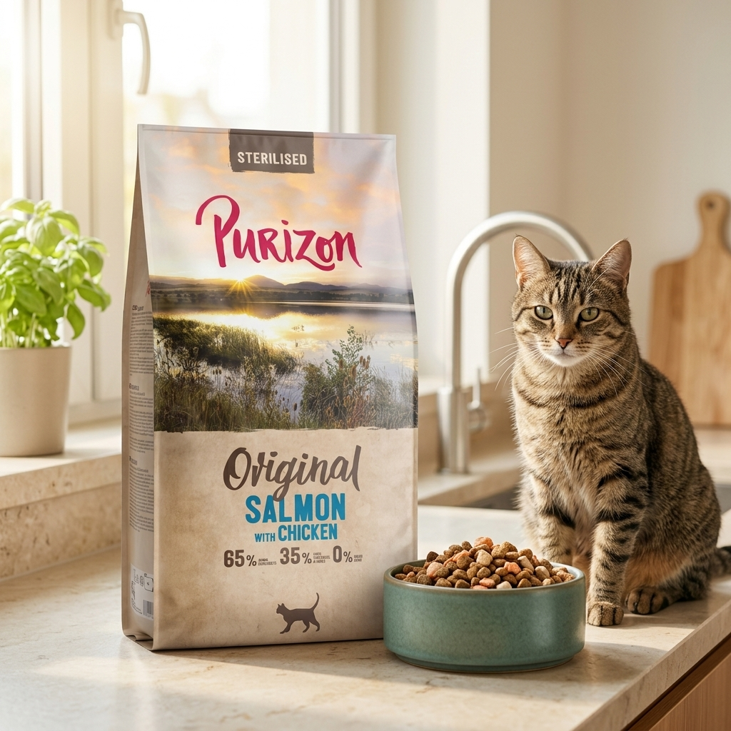 Purizon sucha karma dla kota dorosłego bezzbożowa 1 kg, 43% białka – łosoś z kurczakiem