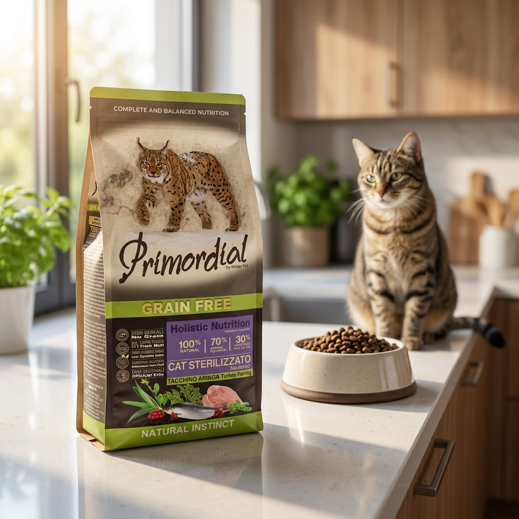 Primordial Grain Free Sterilized karma sucha dla kota indyk i śledź 2 kg – bezzbożowa