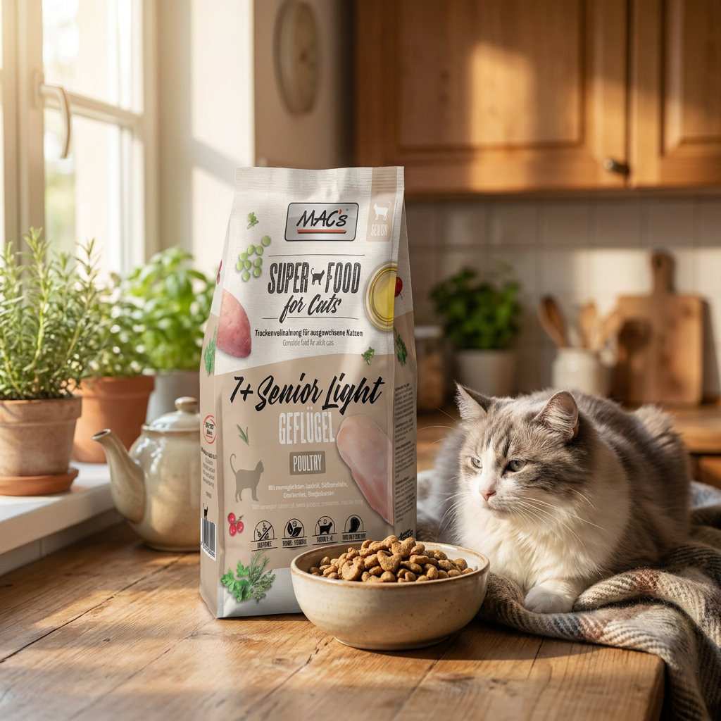 Mac's Cat 7+ Senior / Light sucha karma dla starszych kotów 1,5 kg bez zbóż – kurczak