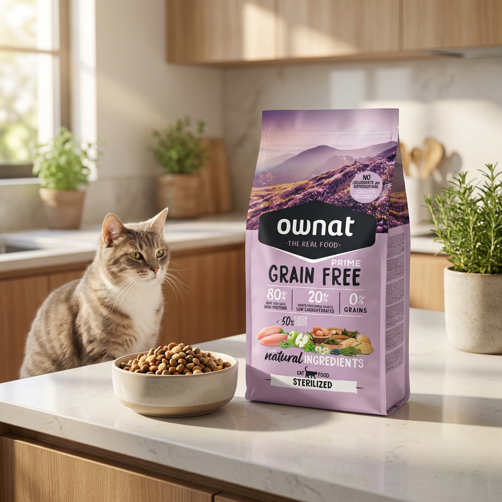 Ownat Prime sucha karma dla kota sterylizowanego bezzbożowa 1 kg – kurczak i indyk