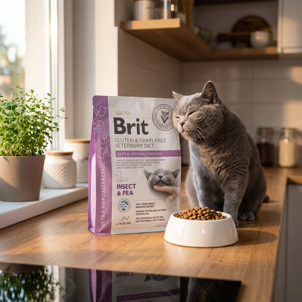 Brit Veterinary Diet Ultra-Hypoallergenic sucha karma dla kota z alergią 400 g – owady