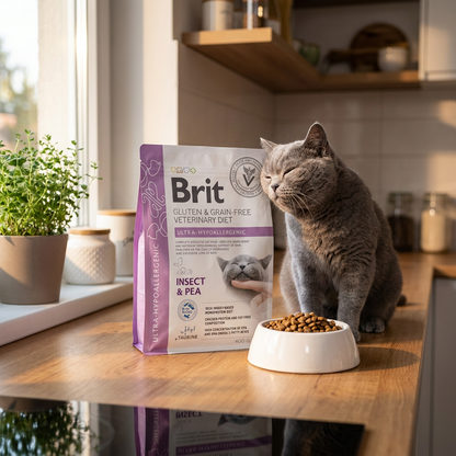 Brit Veterinary Diet Ultra-Hypoallergenic sucha karma dla kota z alergią 400 g – owady