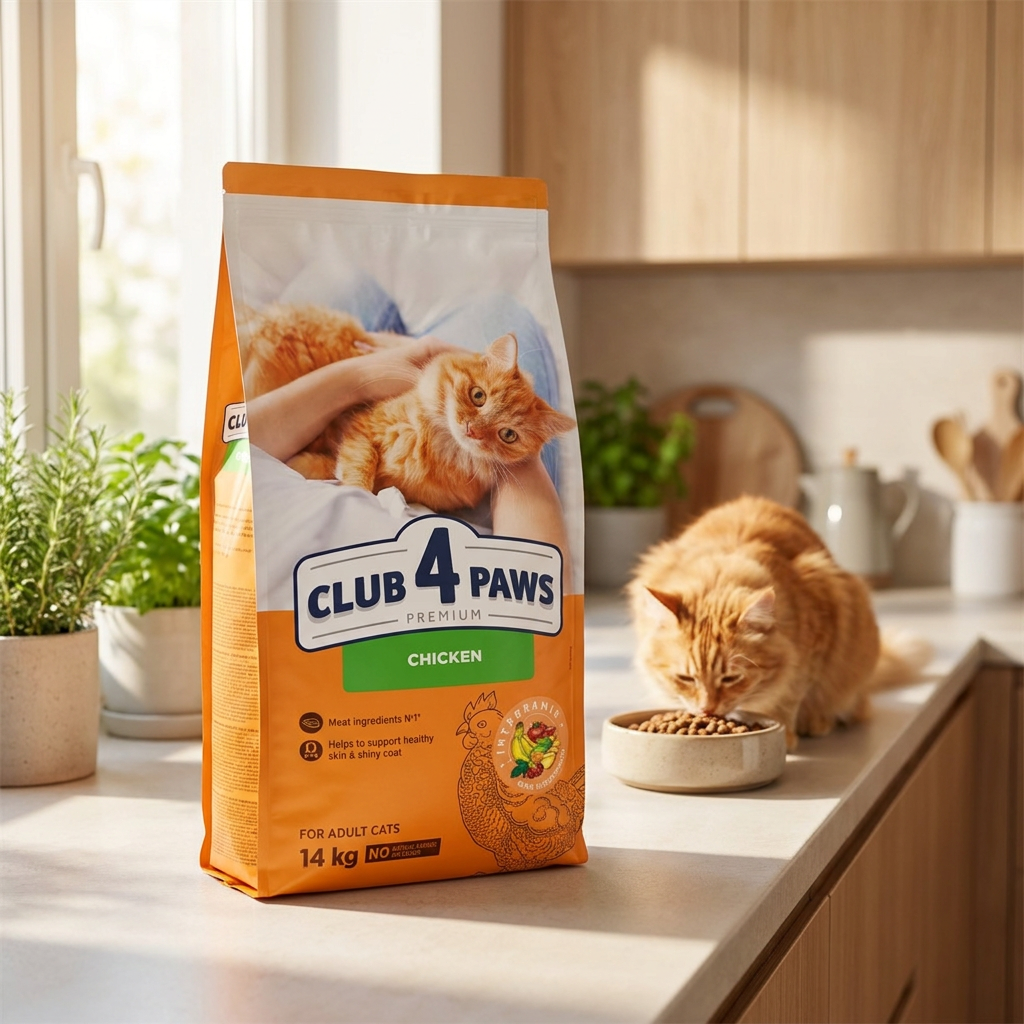 Club 4 Paws Premium sucha karma dla kota dorosłego 14 kg – wysokobiałkowa, kurczak