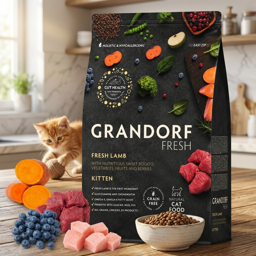 Grandorf Fresh Lamb Kitten sucha karma dla kociąt 2 kg – bezzbożowa, świeża jagnięcina