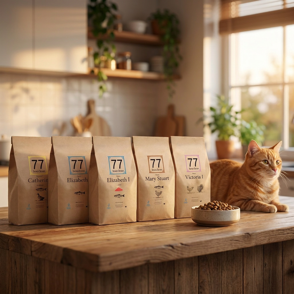 77 PET FOOD próbki suchej karmy dla kota 5 x 40 g – bezzbożowa, zestaw mix smaków