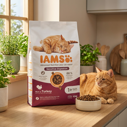 Iams Sensitive Digestion sucha karma dla kota dorosłego 10 kg z indykiem – lekkostrawna