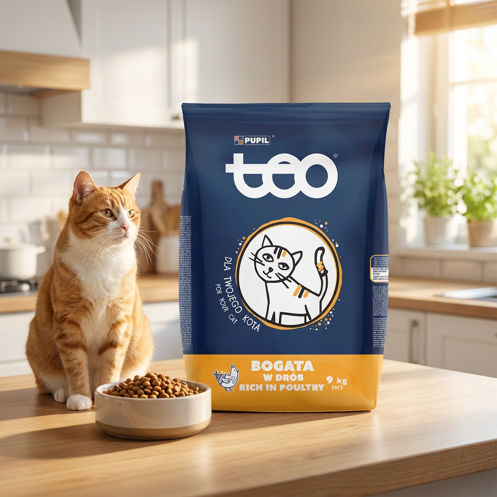 TEO Karma sucha dla kota dorosłego 9 kg z drobiem, z tauryną i witaminami – smak drób