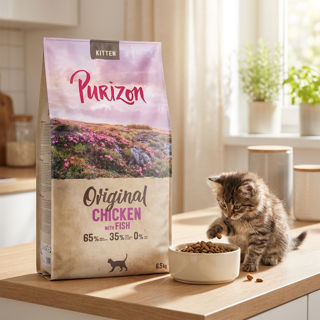Purizon Kitten sucha karma bezzbożowa dla kociąt 6,5 kg z prebiotykami – kurczak i ryba