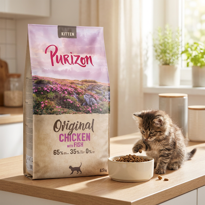 Purizon Kitten sucha karma bezzbożowa dla kociąt 6,5 kg z prebiotykami – kurczak i ryba