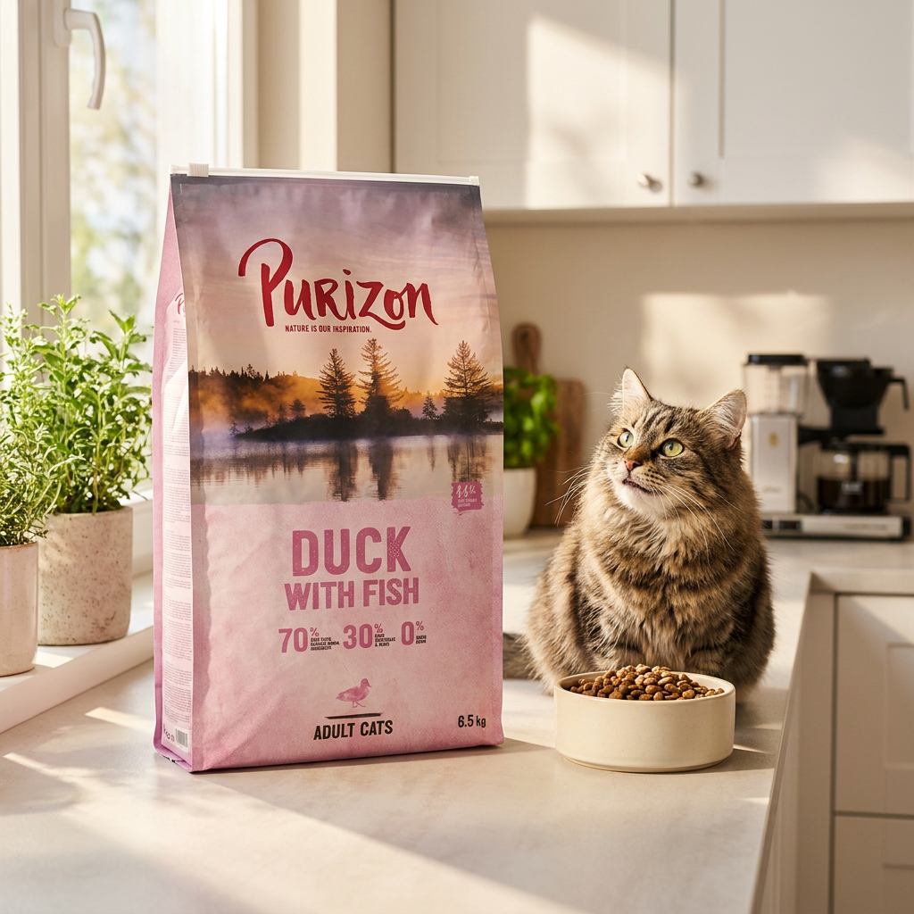 Purizon sucha karma dla kota bezzbożowa 1 kg – kaczka z rybą, dla dorosłych kotów