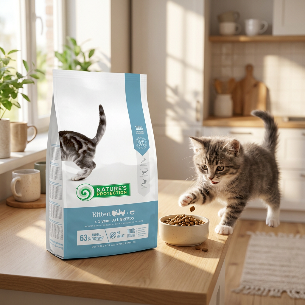 Nature's Protection Kitten sucha karma dla kociąt 2 kg – drób i kryl, także dla kotek karmiących