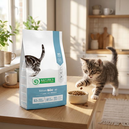 Nature's Protection Kitten sucha karma dla kociąt 2 kg – drób i kryl, także dla kotek karmiących