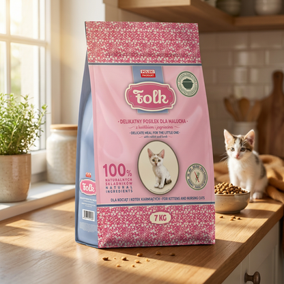 Folk Kitten sucha karma dla kociąt bezzbożowa 7 kg – królik z jagnięciną
