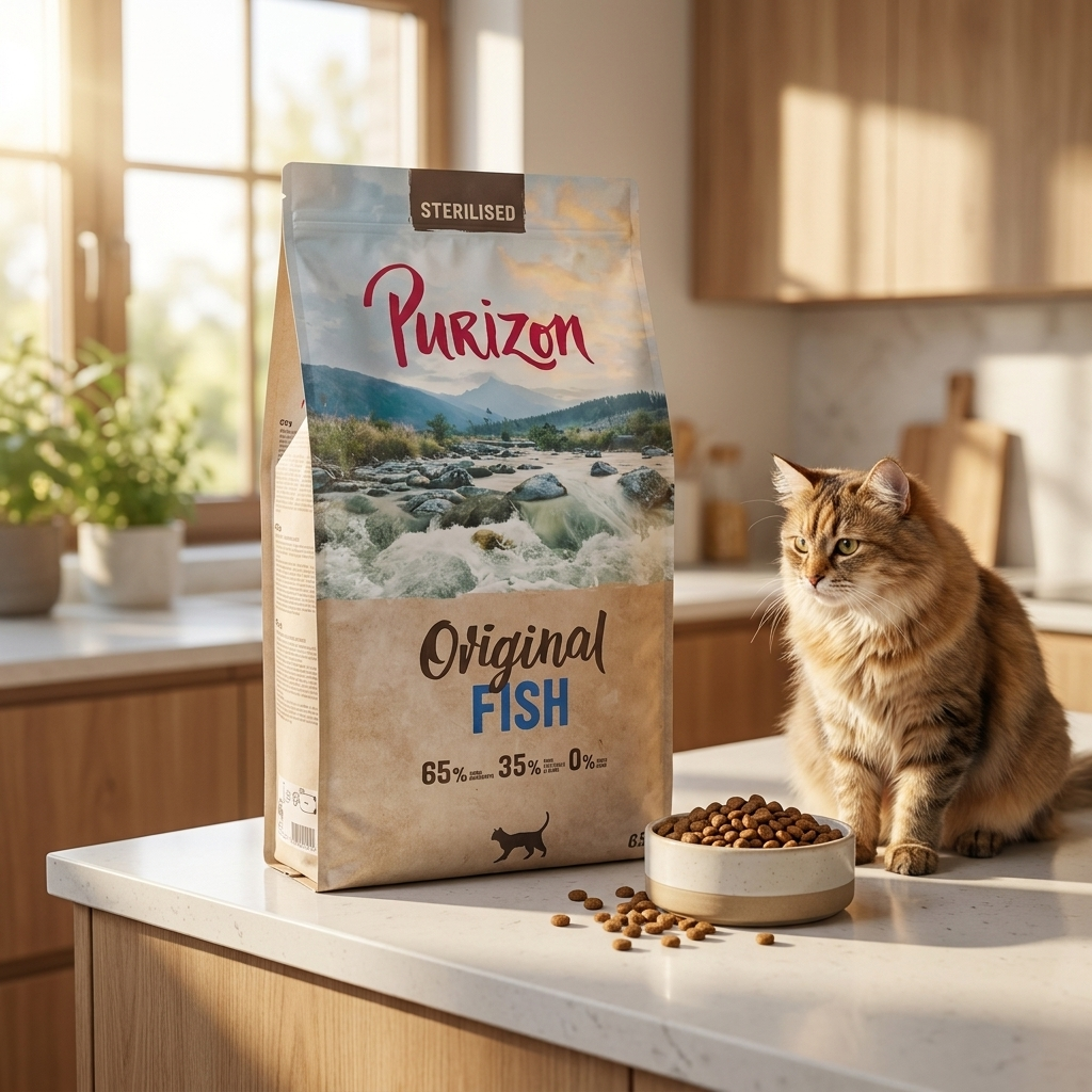 Purizon Original Sterilised sucha karma bezzbożowa dla kotów sterylizowanych – ryba, 6,5 kg