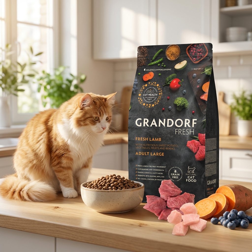Grandorf sucha karma dla kota dużej rasy 2 kg, świeża jagnięcina, bez zbóż – Adult Large