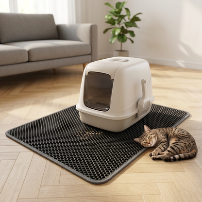 BiL2 Mata pod kuwetę dla kota XXL 120x70 cm dwuwarstwowa, wodoodporna – szara