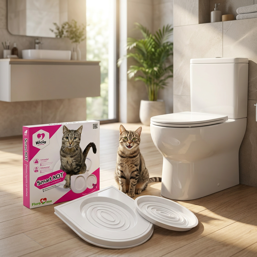 Kicia SmartKOT nakładka na sedes do nauki kota korzystania z WC 40,5 x 40,5 cm – biała