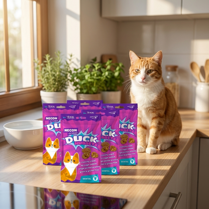 Necon Pet Food przysmaki dla kota nuggetsy z kaczką bez zbóż 85 g – zestaw 5 szt.