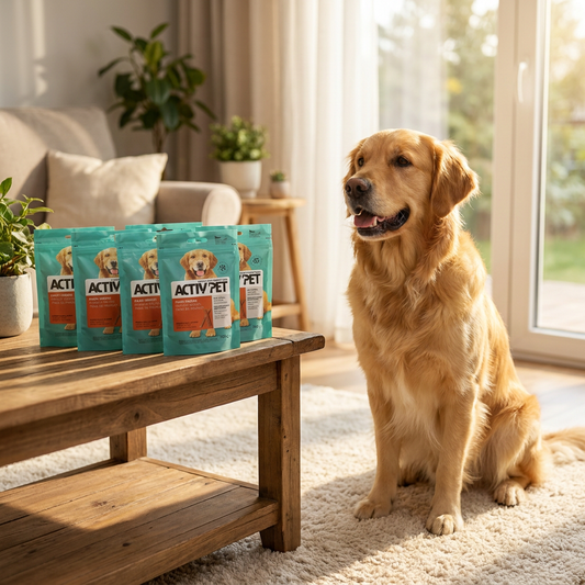 Activ Pet przysmak dla psa paski mięsne z kurczakiem 75% – kostki do żucia, zestaw 5x100 g