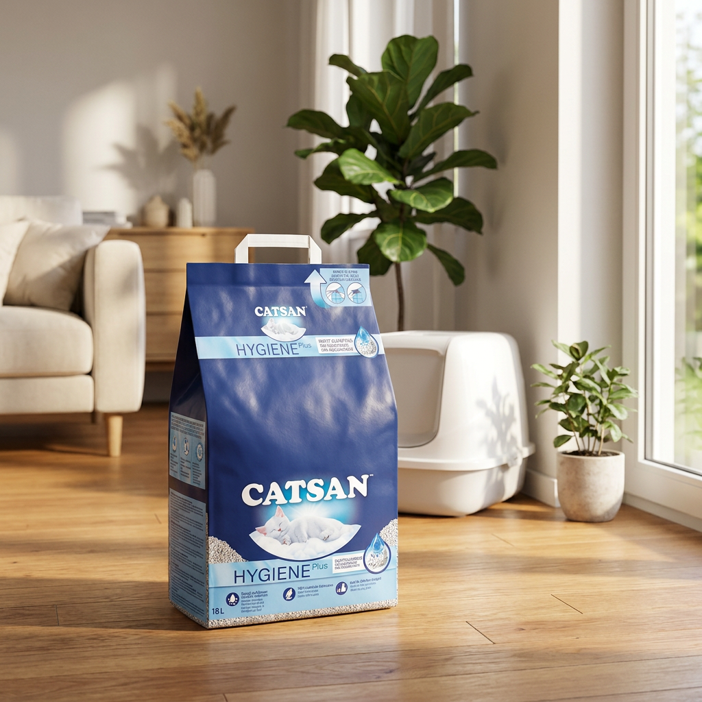 Catsan żwirek dla kota 18 l zbrylający, bezpyłowy, drobnoziarnisty – 9 kg