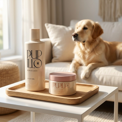 Pupillo Care zestaw na zacieki pod oczami dla psa – płyn 150 ml i puder pod oczy