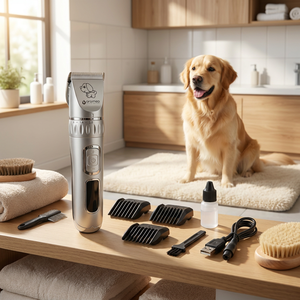 ORO-MED Clipper Max maszynka do strzyżenia psów bezprzewodowa 150 W, ostrze ceramiczne – srebrna