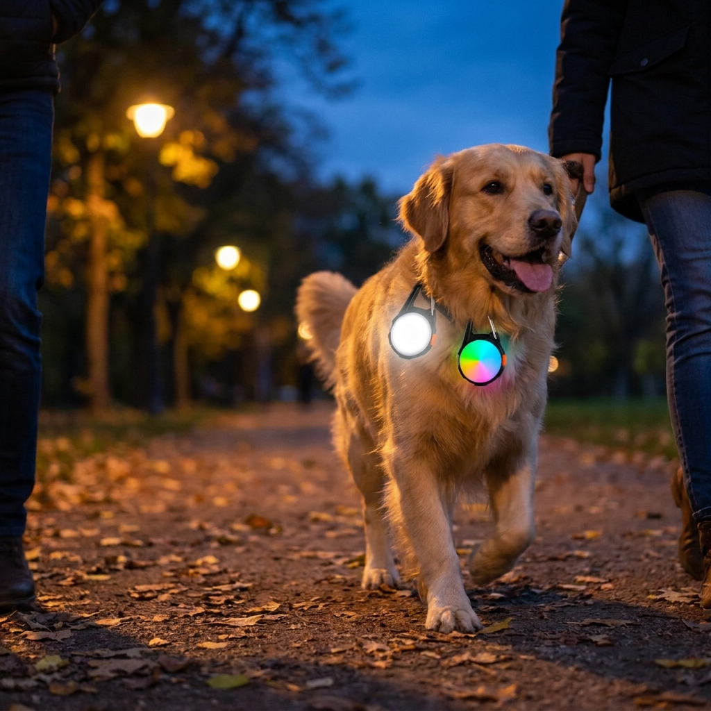 Lampka LED dla psa na obrożę i szelki 2 szt. – ładowana USB-C, wodoodporna IP68, biała