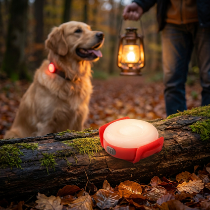 Truelove Moon lampka LED dla psa do obroży i szelek, wodoodporna IP65, ładowana USB – czerwona