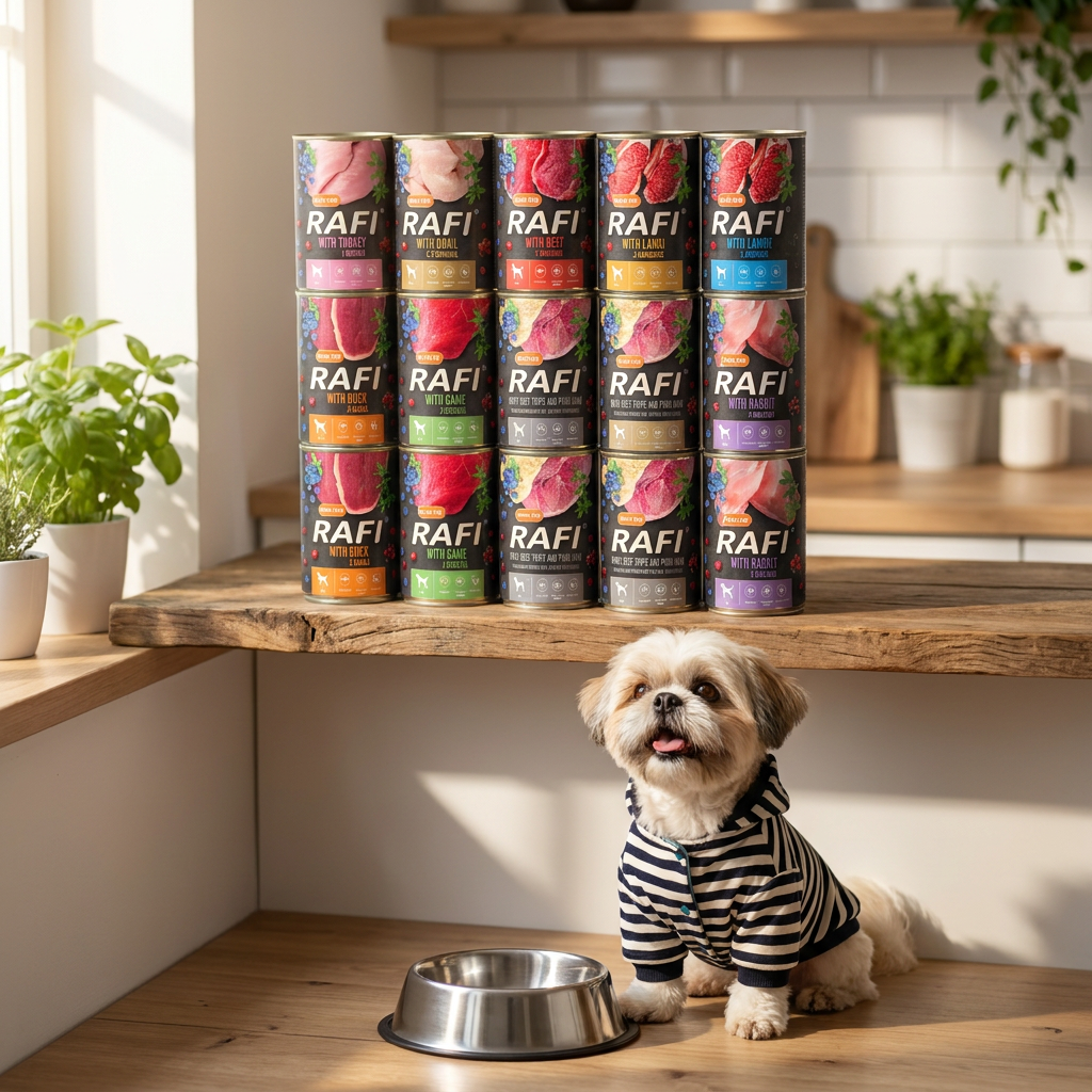 RAFI Karma mokra dla psa bez zbóż 24 x 400 g – mix 8 smaków, dla dorosłych psów
