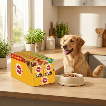 Pedigree mokra karma dla psa w sosie 40x100 g – wybór smaków z warzywami, dla dorosłych